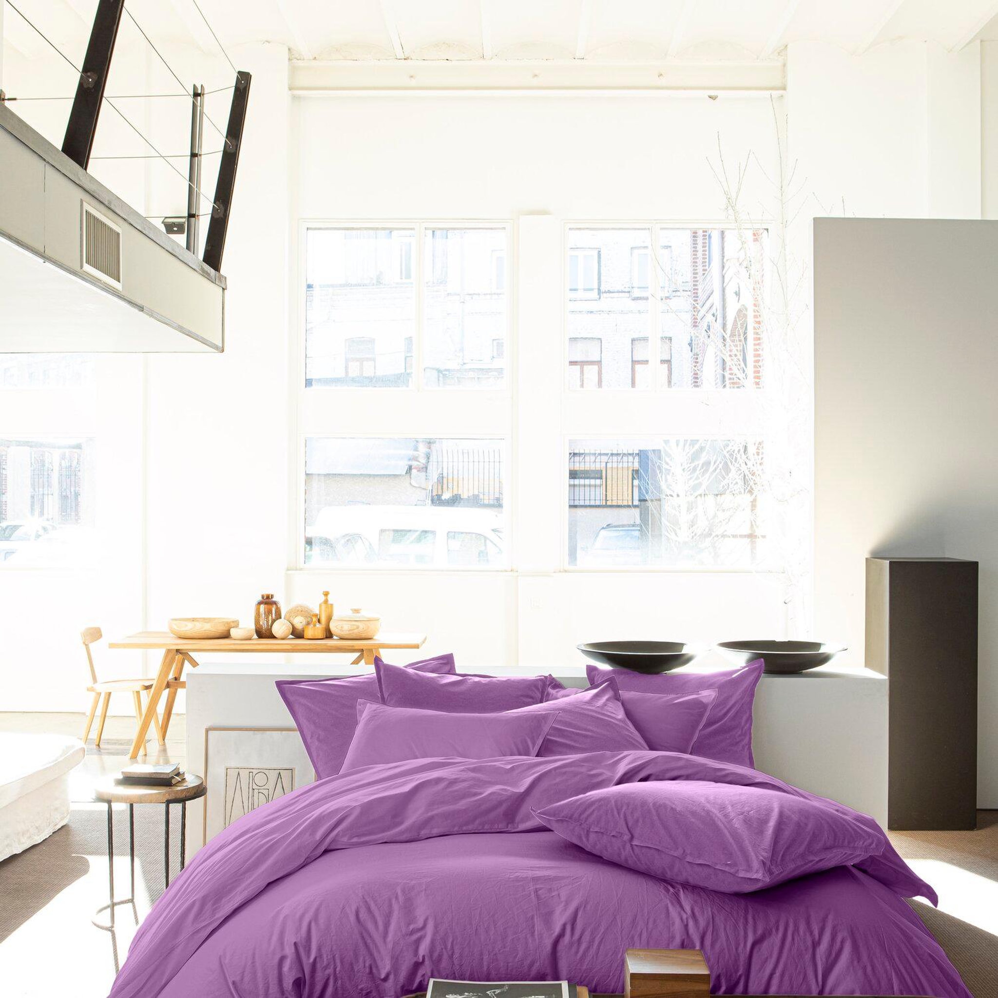Voir la diapositive 3 : BATON ROUGE Housse de couette 100% lin lavé, signature