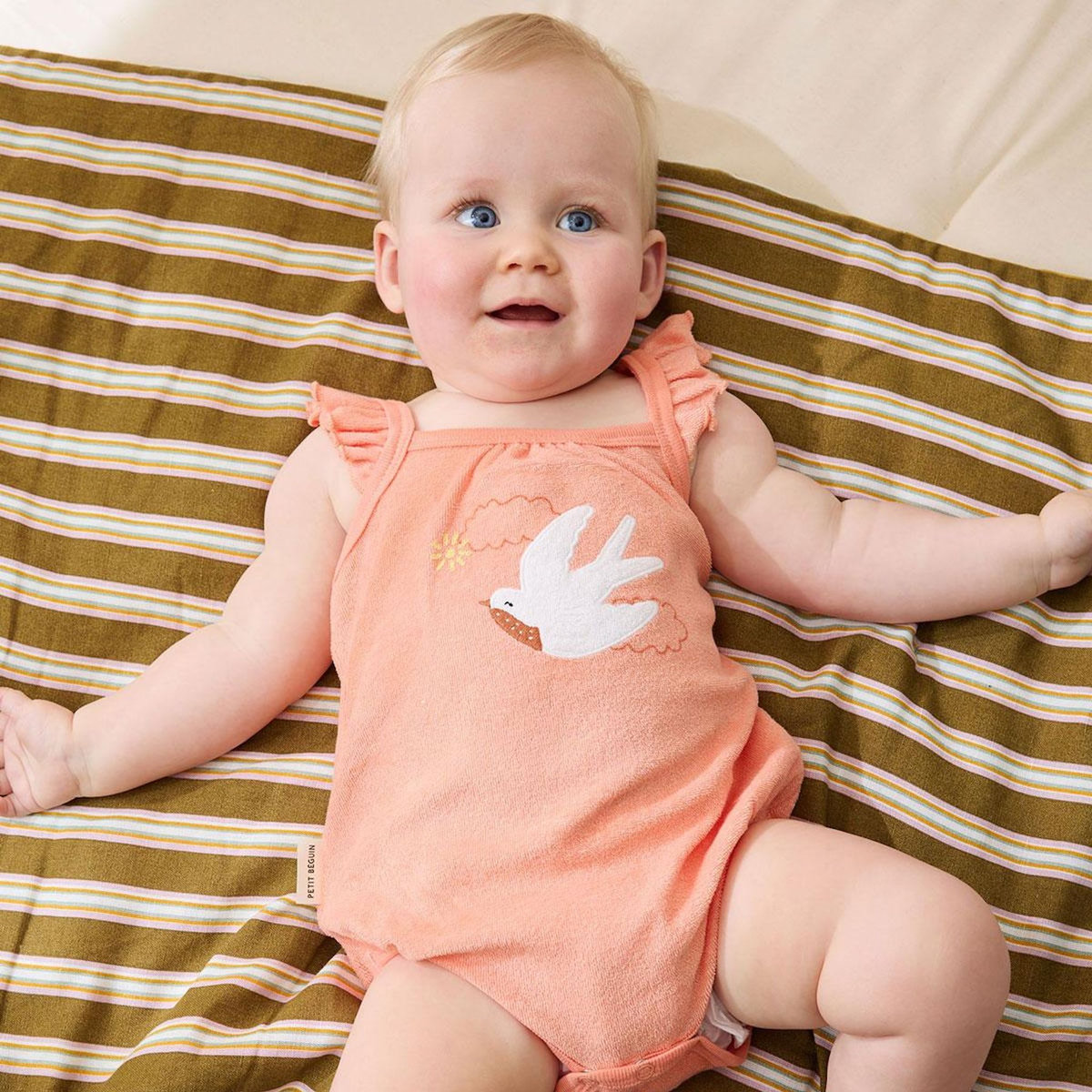 Petit Béguin Lot de 2 bodies bébé à bretelles en éponge Honfleur