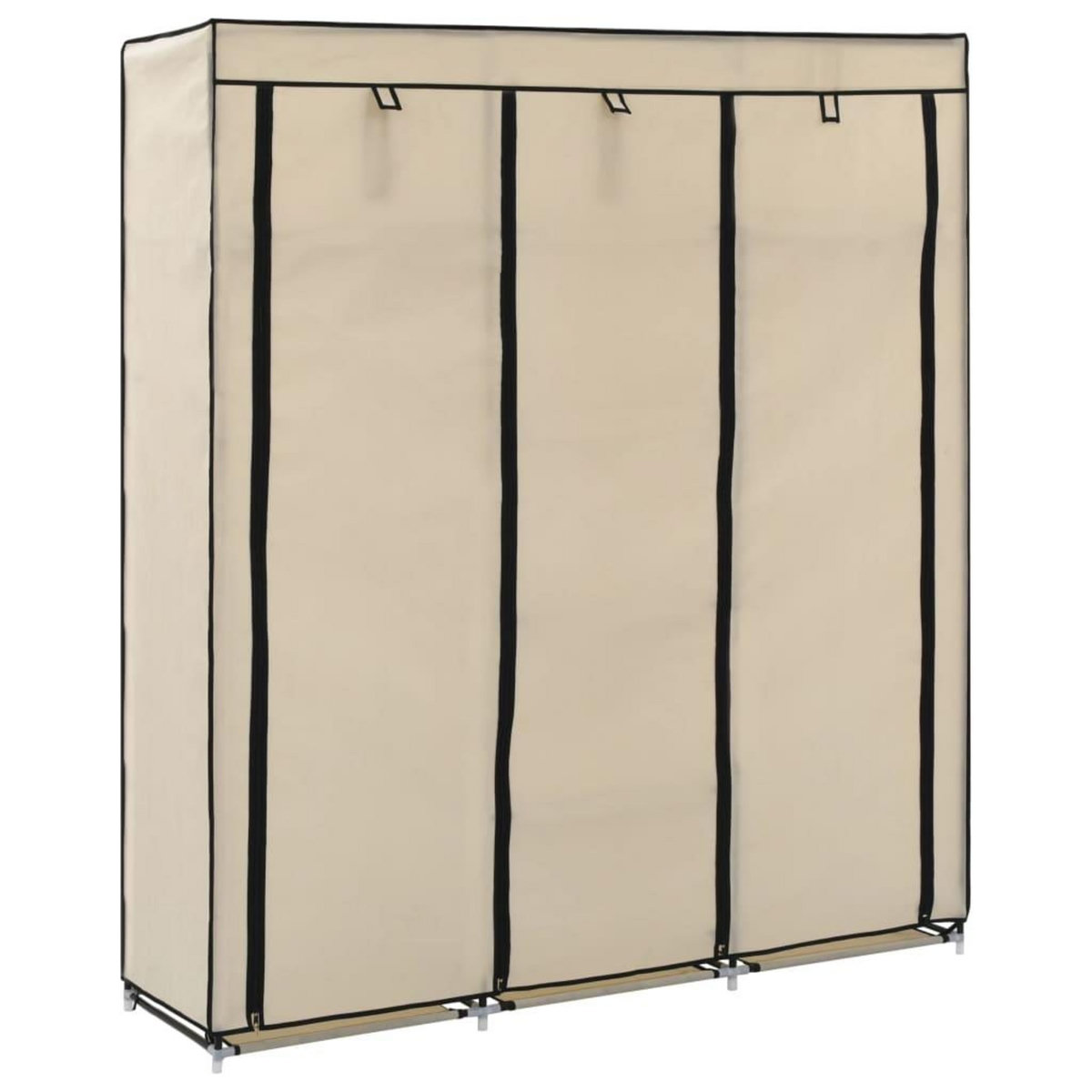 VIDAXL Armoire avec compartiments et barres Creme 150x45x175 cm Tissu