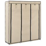 VIDAXL Armoire avec compartiments et barres Creme 150x45x175 cm Tissu