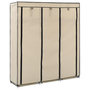 Voir la diapositive 1 : VIDAXL Armoire avec compartiments et barres Creme 150x45x175 cm Tissu