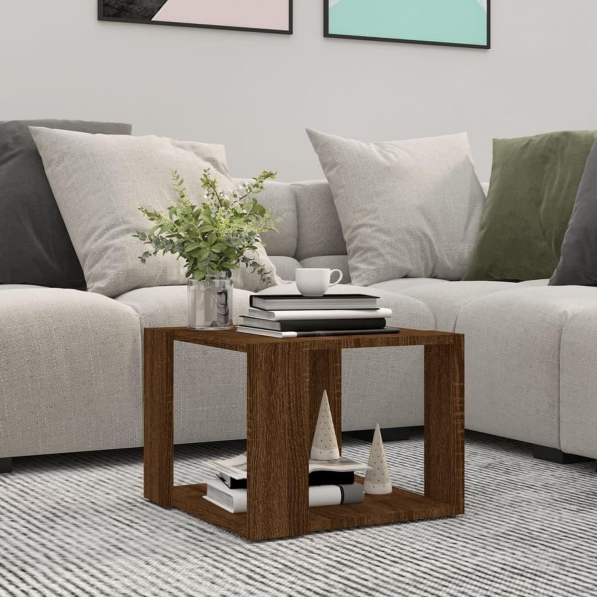 VIDAXL Table basse Chene marron 40x40x30 cm Bois d'ingenierie