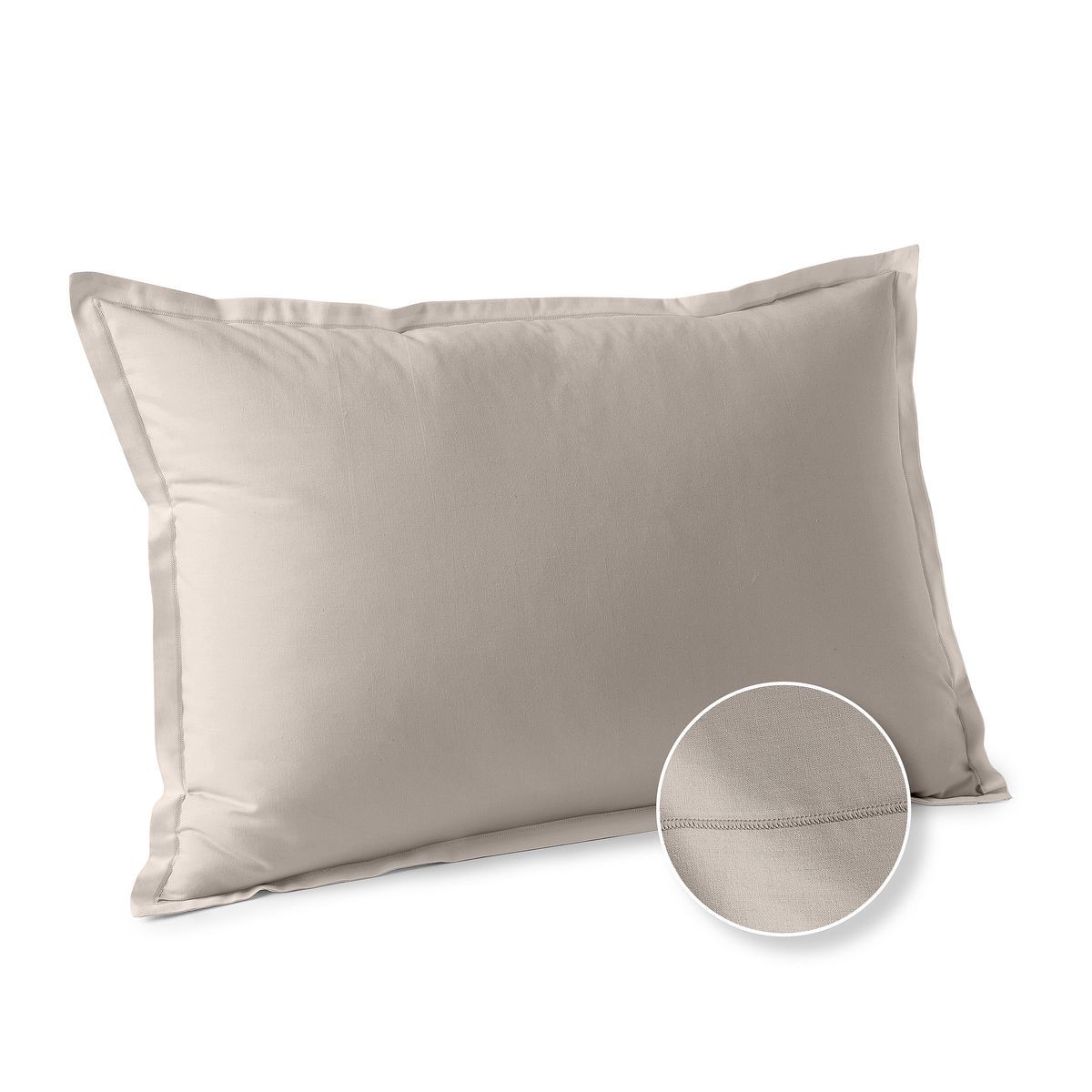 ACTUEL Taie d'oreiller ergonomique unie en coton 57 fils - collection permanente