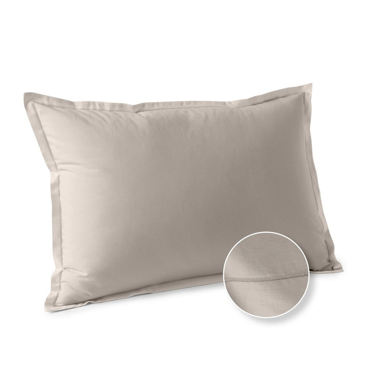 ACTUEL Taie d'oreiller ergonomique unie en coton 57 fils - collection permanente