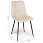 Voir la diapositive 5 : ID MARKET Lot de 6 chaises MILA en velours beige pour salle à manger