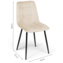 Voir la diapositive 5 : ID MARKET Lot de 6 chaises MILA en velours beige pour salle à manger