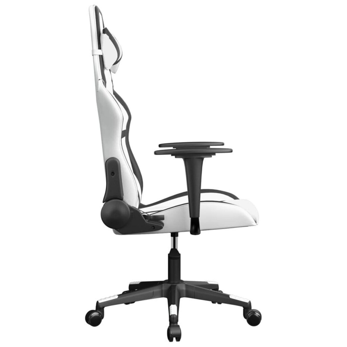 VIDAXL Chaise de jeu Blanc et noir Similicuir