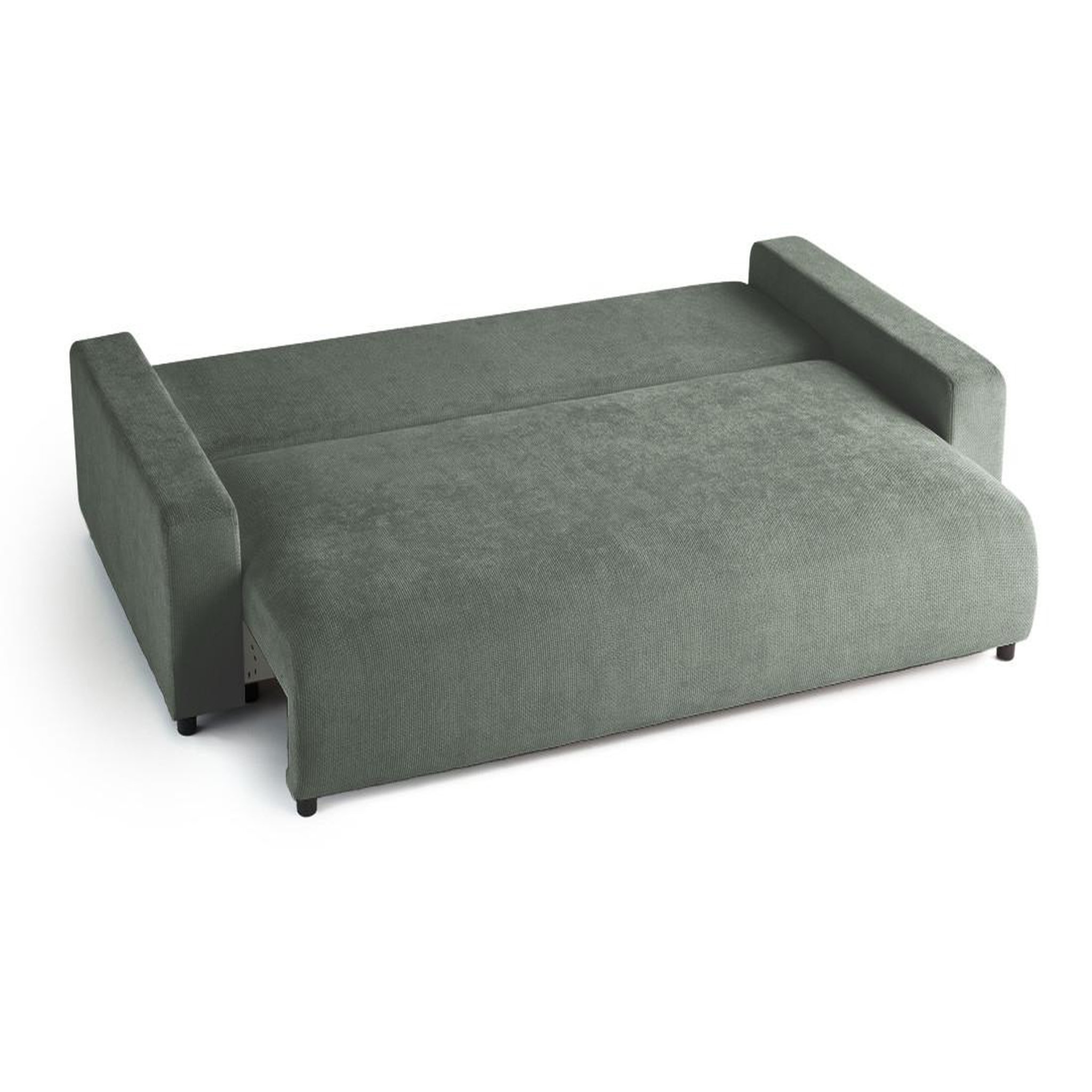 Voir la diapositive 2 : BEST MOBILIER Pivoine - canapé droit 3 places - convertible avec coffre - en velours texturé