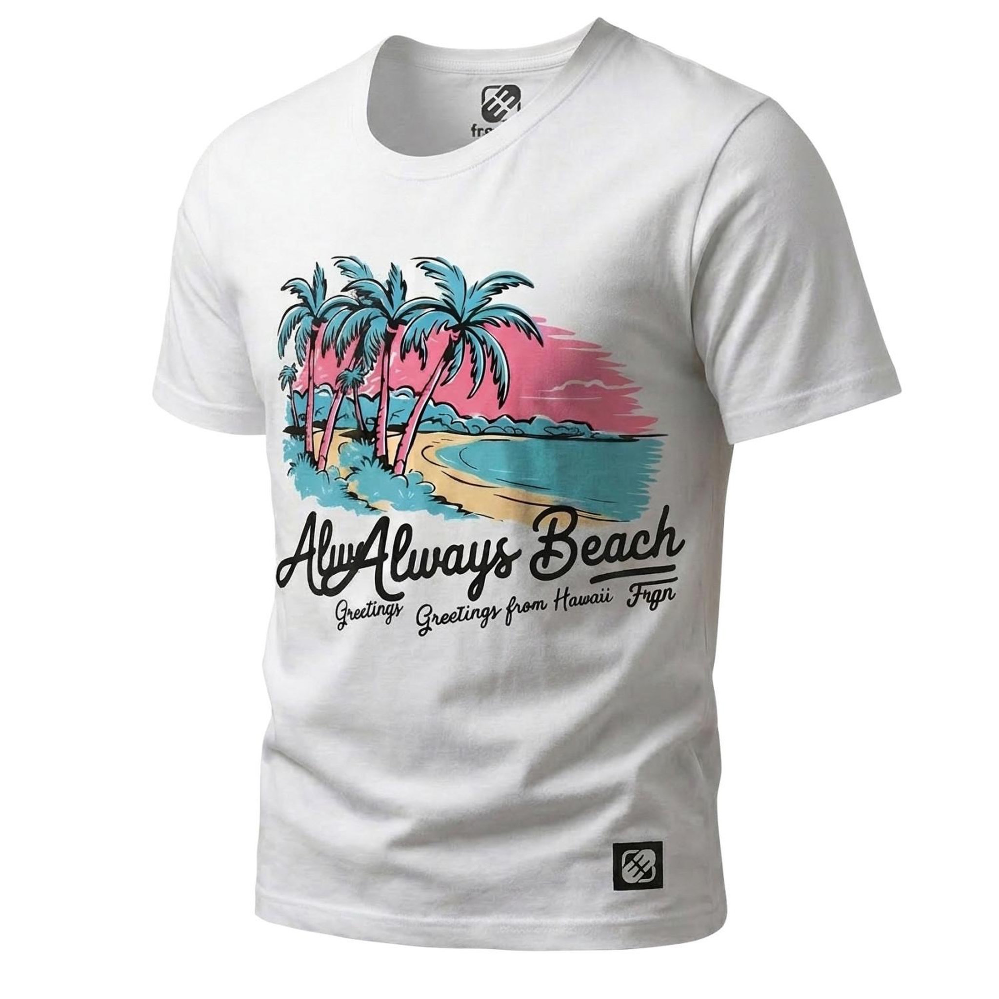 Voir la diapositive 2 : FREEGUN T-shirt junior en jersey 140GSM imprimé devant Hawaii