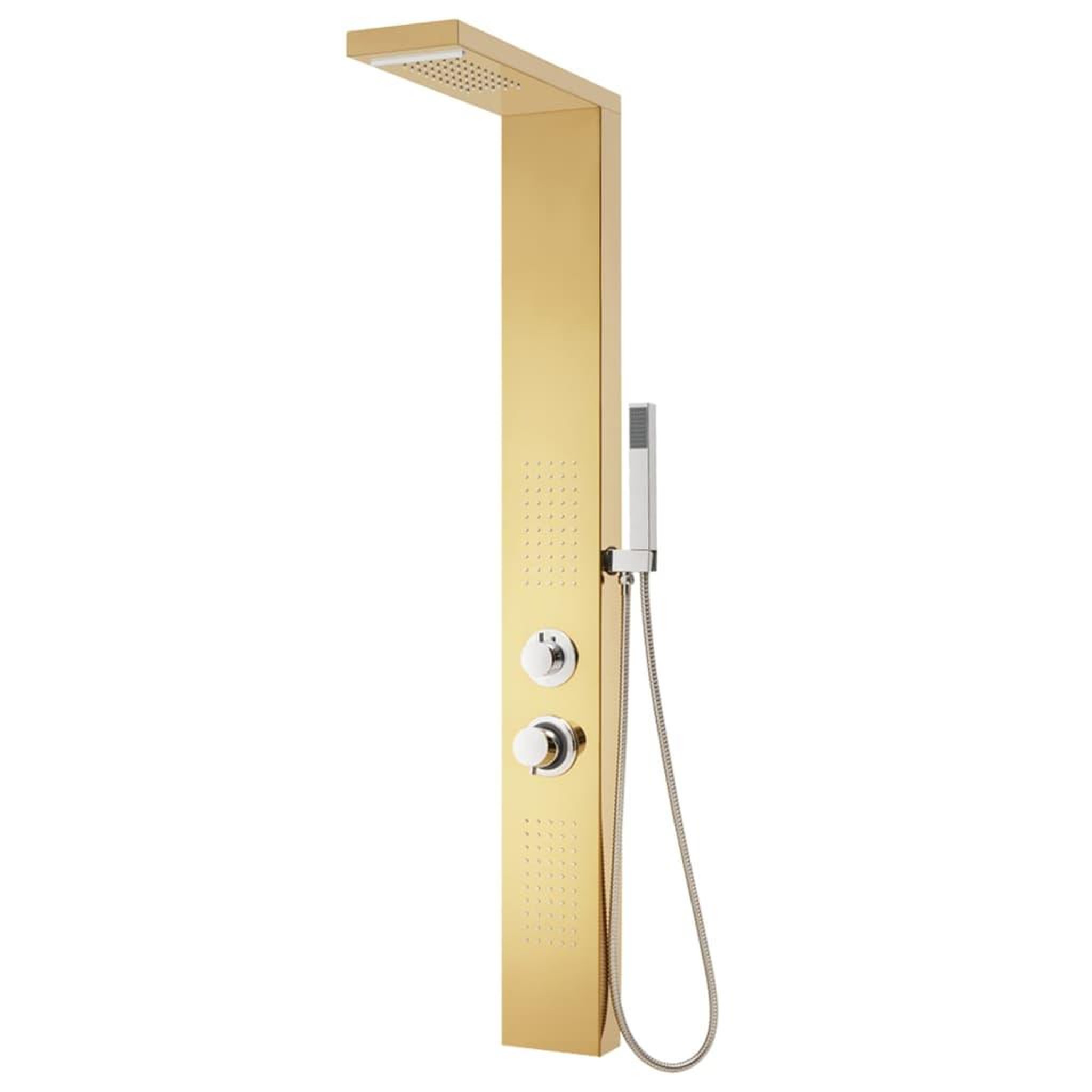 Voir la diapositive 3 : VIDAXL Systeme de panneau de douche Acier inoxydable 201 Dore