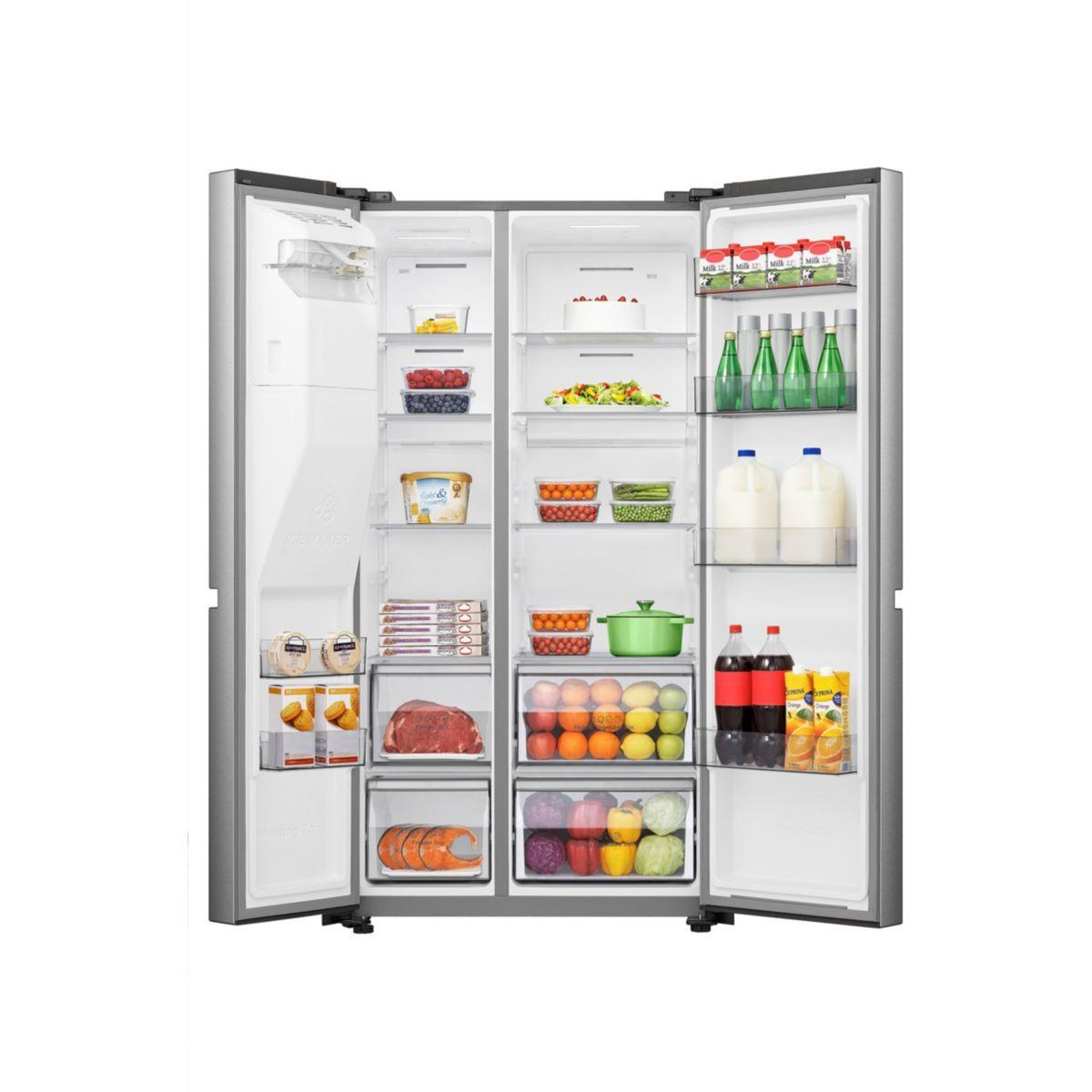 Voir la diapositive 2 : Hisense Réfrigérateur américain rs818n4iie1