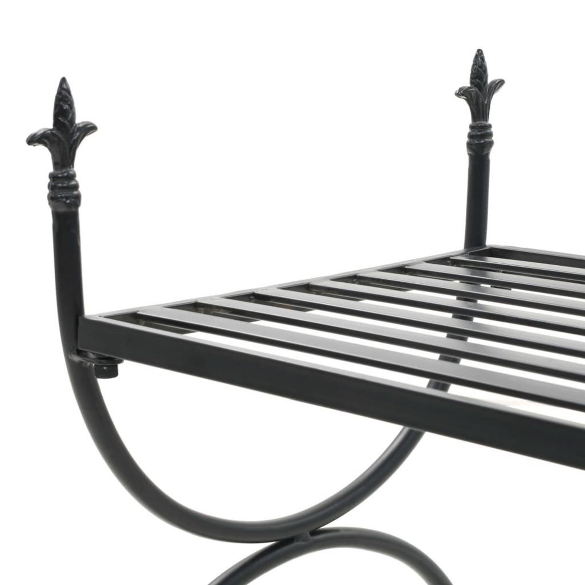 VIDAXL Banc Style vintage Metal 83 x 42 x 55 cm Noir