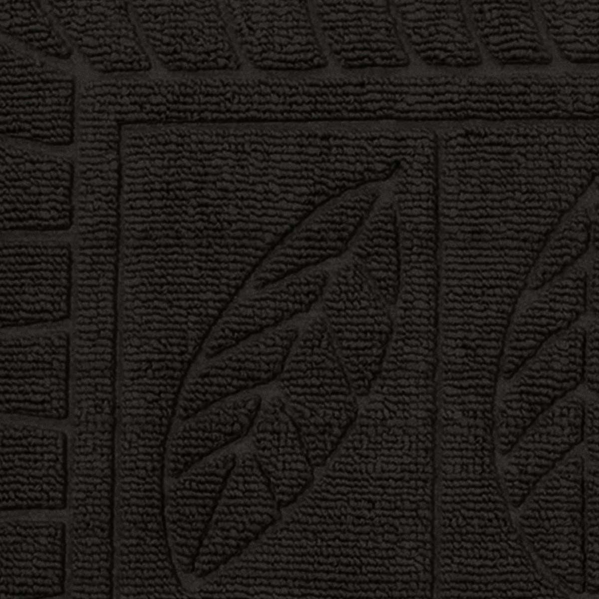 Voir la diapositive 2 : Douceur d'Intérieur Tapis d'Entrée Demi-Lune  Feuilles  45x75cm Noir