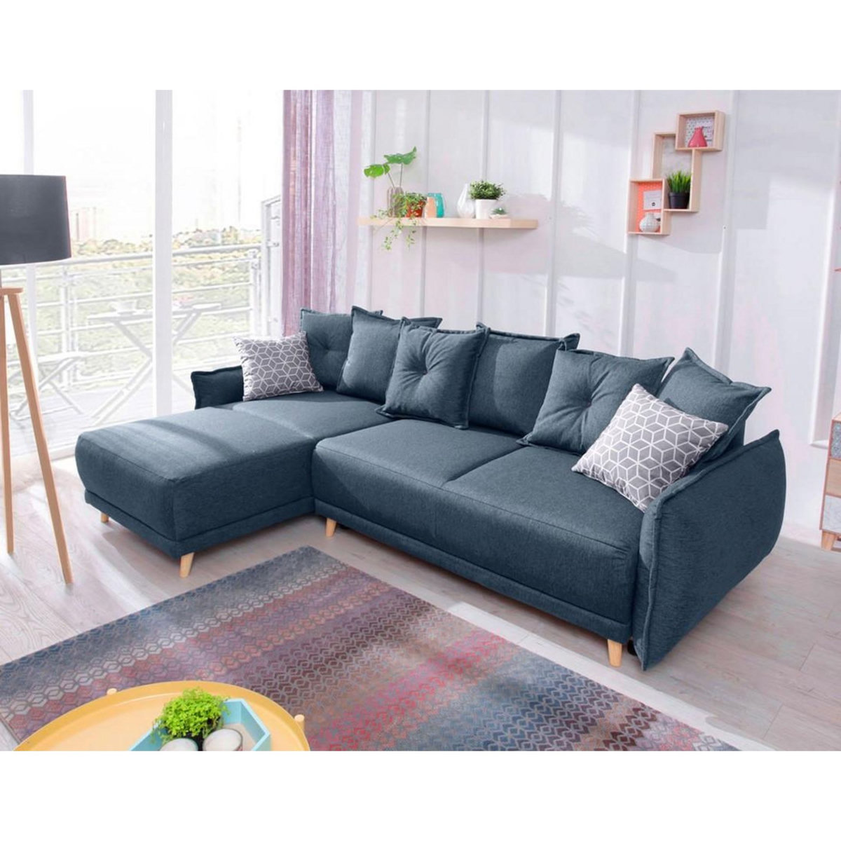 BEST MOBILIER Lena - canapé d'angle réversible convertible - 4 places - style scandinave