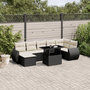Voir la diapositive 1 : VIDAXL Salon de jardin 8 pcs avec coussins noir resine tressee