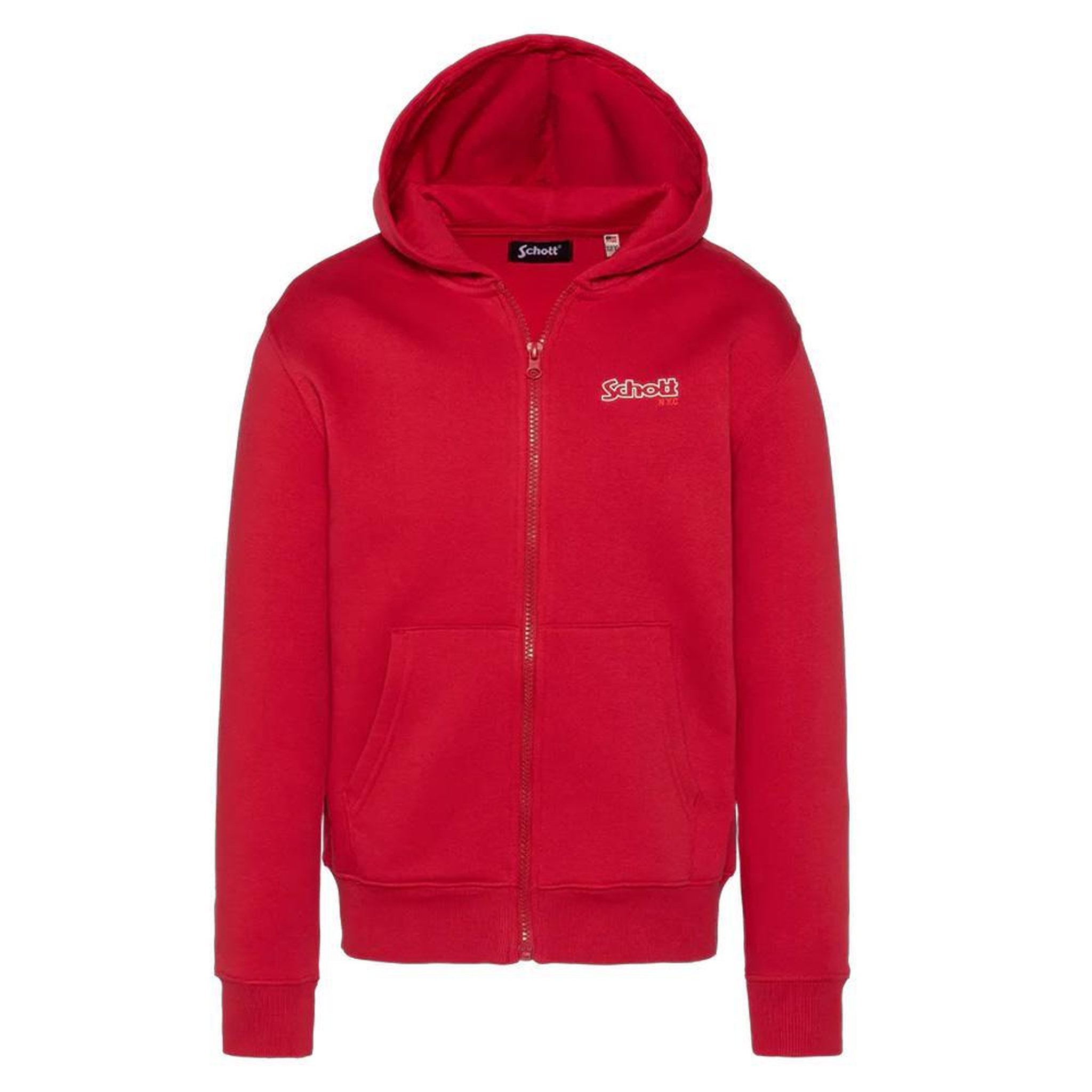 Schott Sweat Zippé  Garçon Schott. Coloris disponibles : Rouge