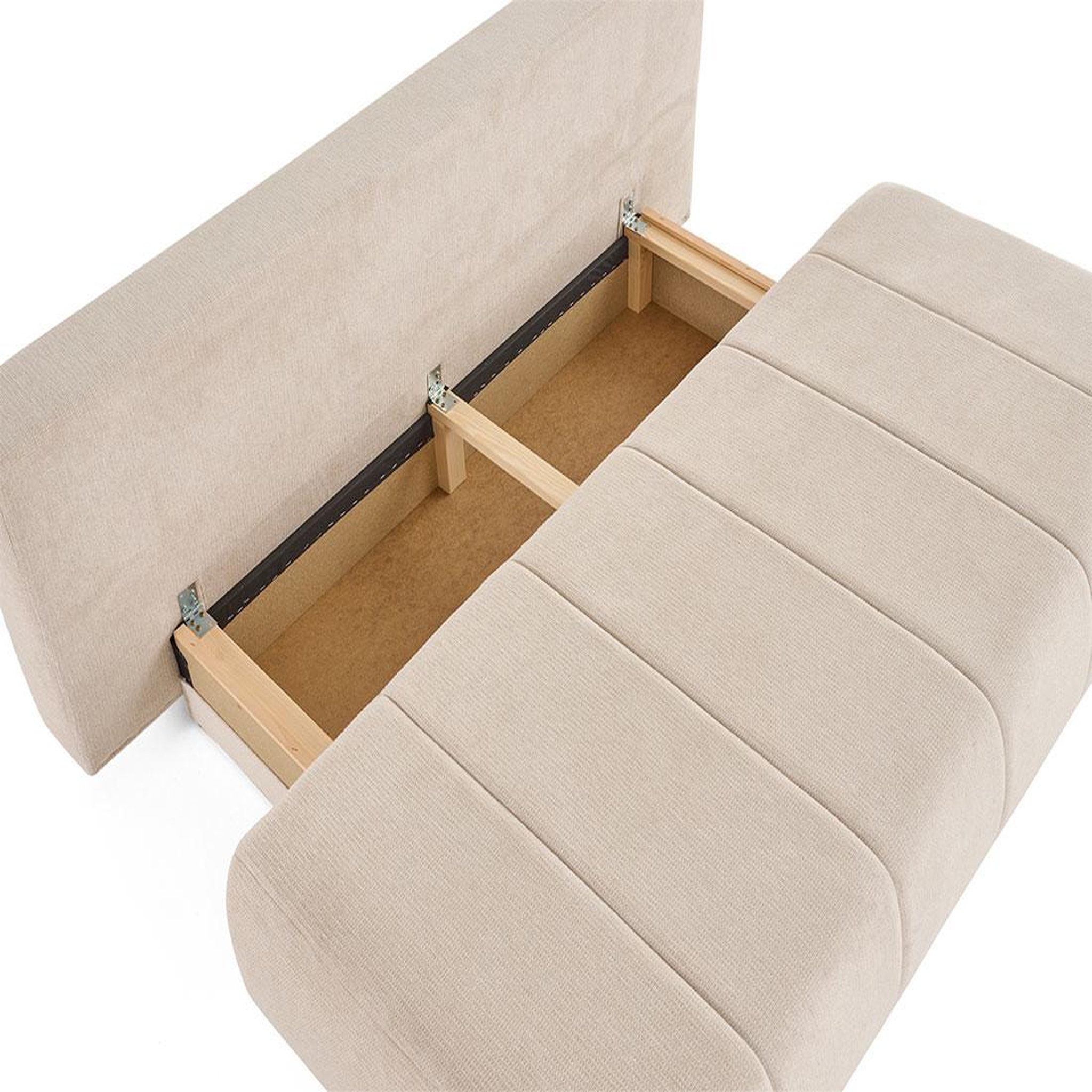 Voir la diapositive 3 : BEST MOBILIER Harper - canapé 3 places convertible avec coffre en tissu texturé