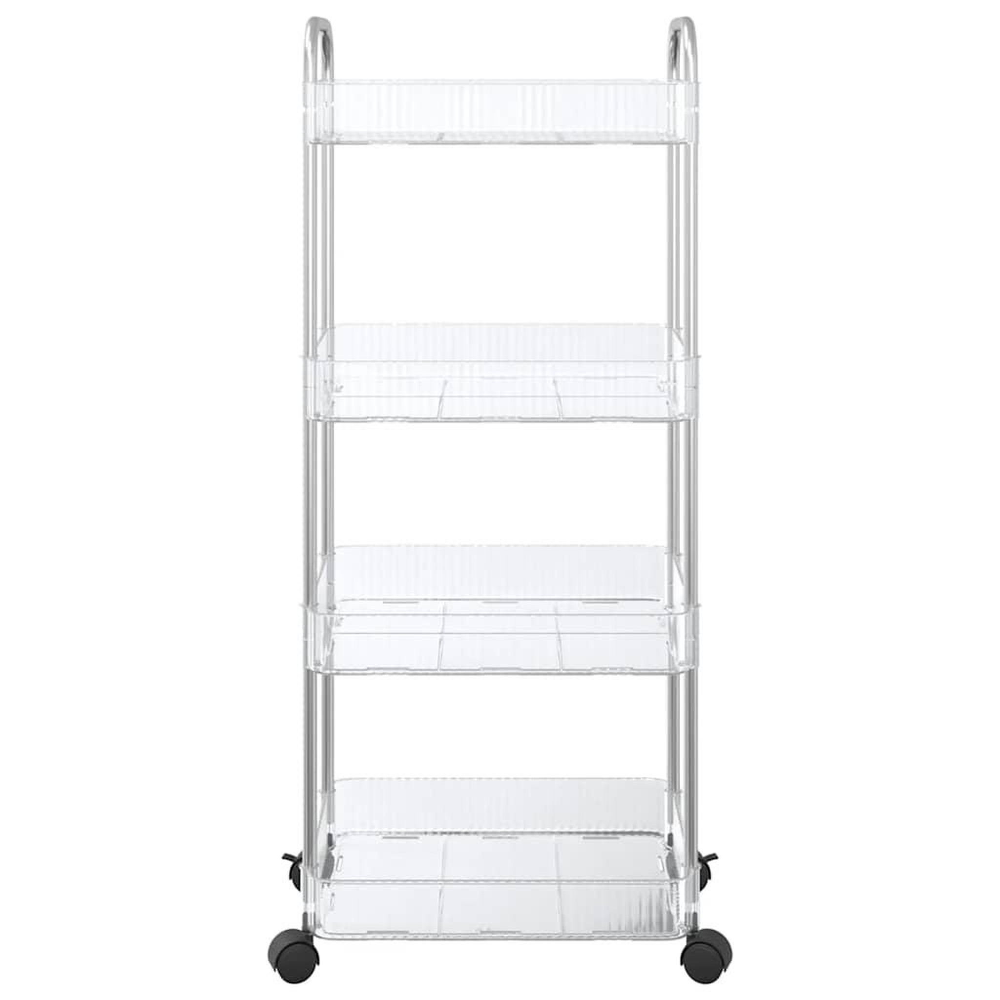 Voir la diapositive 4 : VIDAXL Chariot de rangement a 4 niveaux transparent acrylique