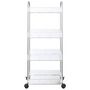 Voir la diapositive 4 : VIDAXL Chariot de rangement a 4 niveaux transparent acrylique