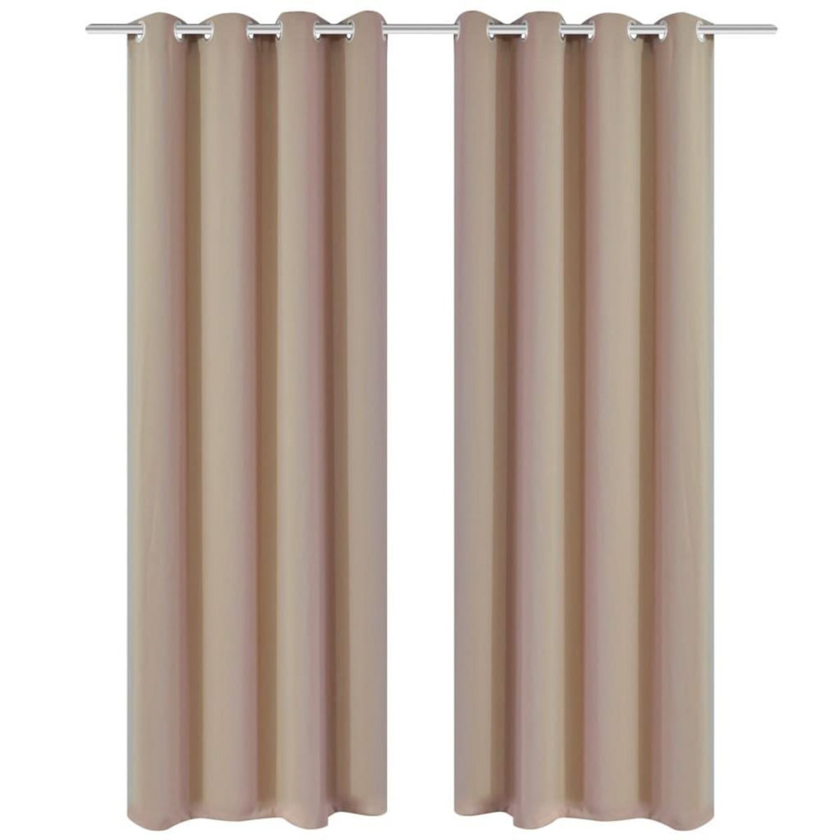 VIDAXL 2 pcs Rideau Blackout Occultant Creme avec Œillets en metal 135x245cm