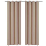 VIDAXL 2 pcs Rideau Blackout Occultant Creme avec Œillets en metal 135x245cm