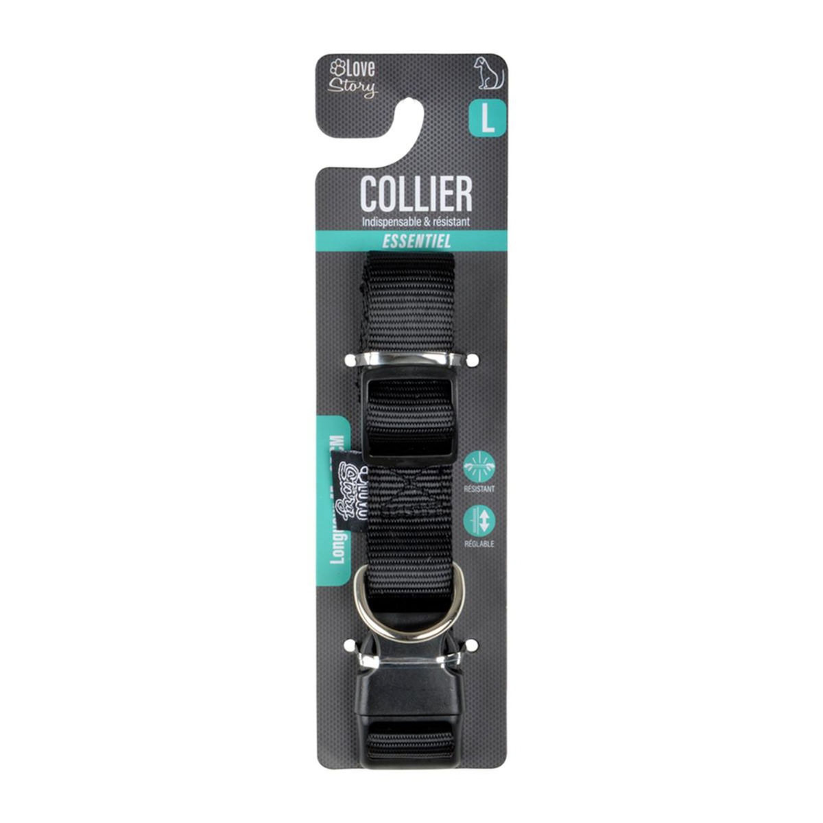 Paris Prix Collier Réglable Chien  Essentiel  45-65cm Noir
