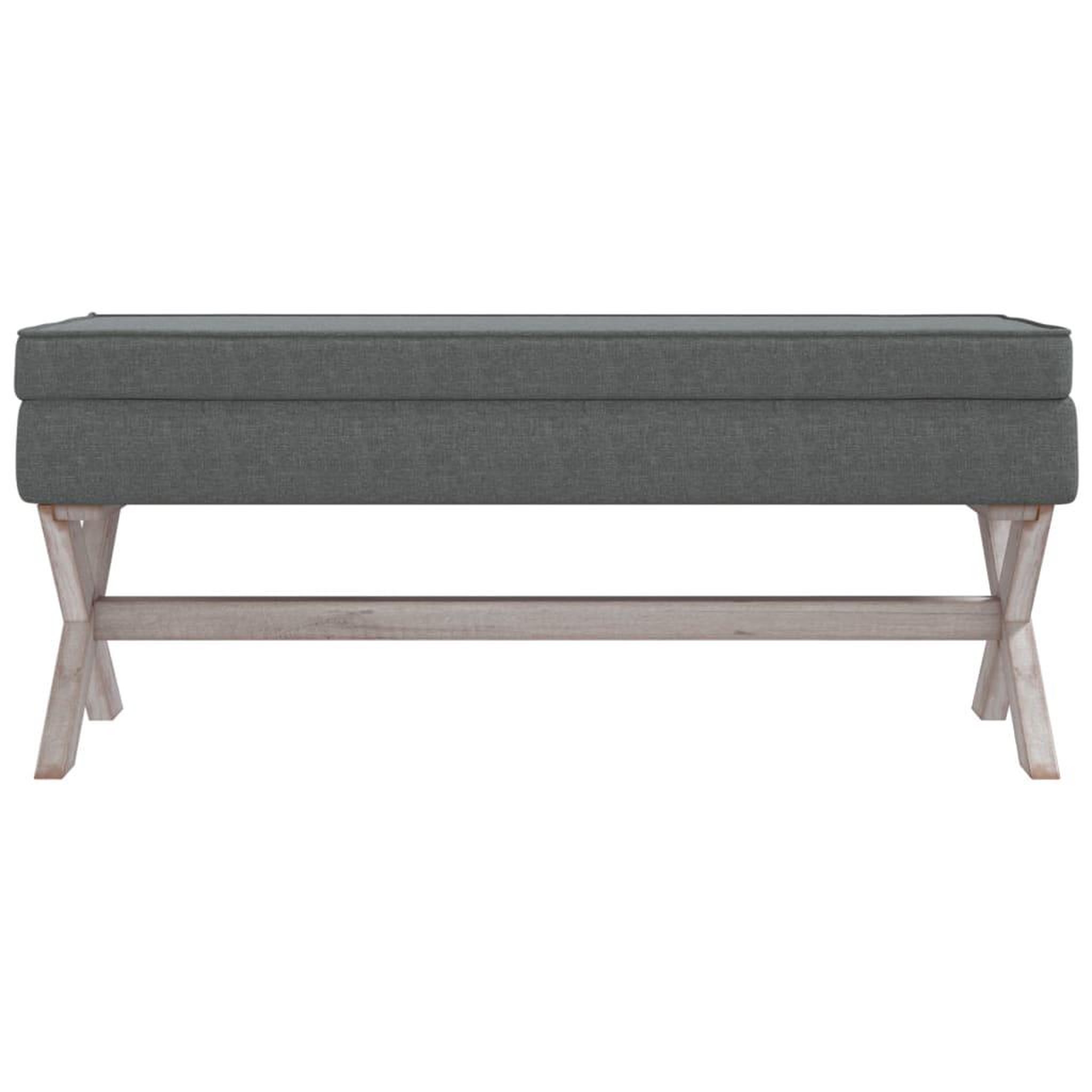 Voir la diapositive 3 : VIDAXL Tabouret de rangement Gris fonce 110x45x49 cm Tissu