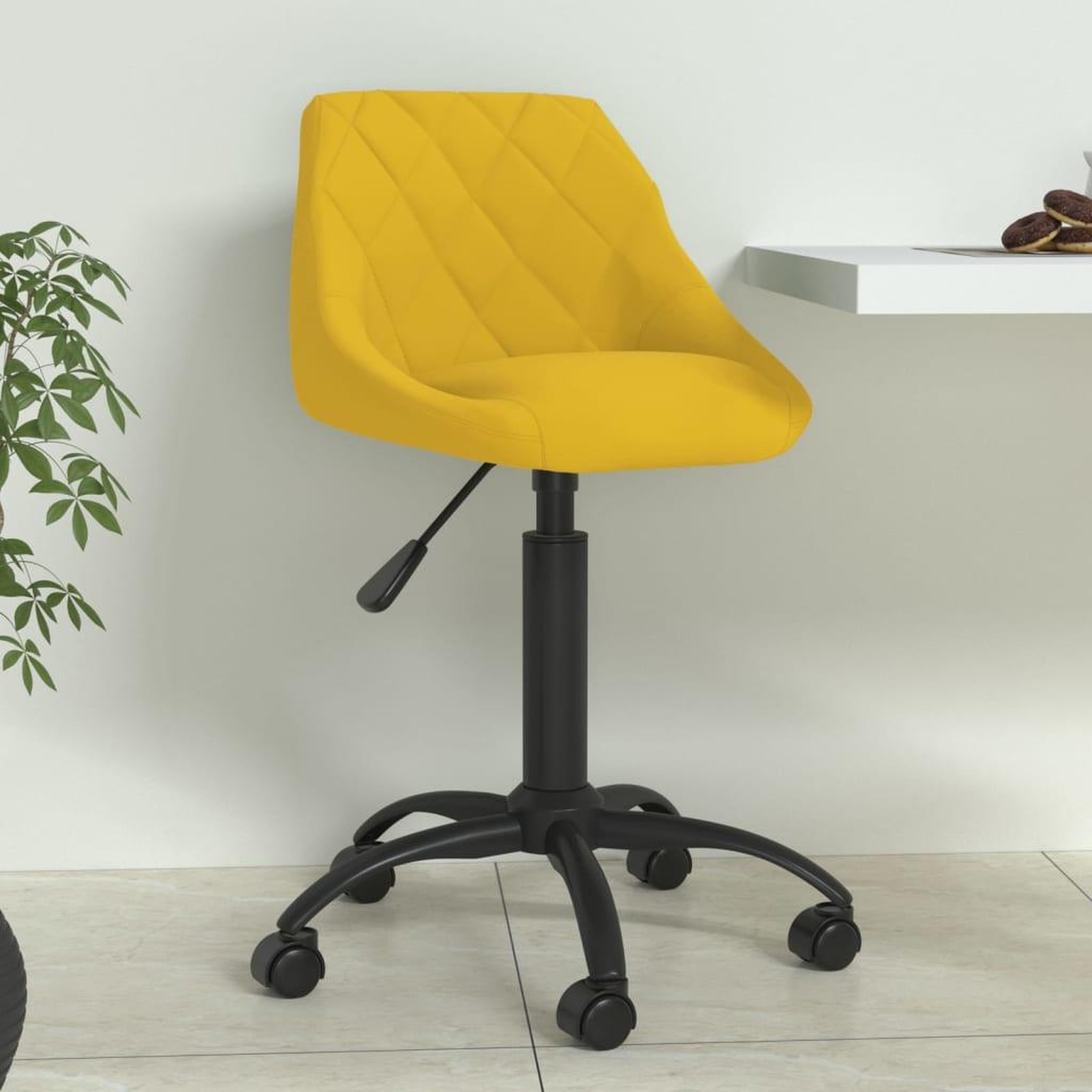 VIDAXL Chaise de salle a manger Jaune moutarde Velours
