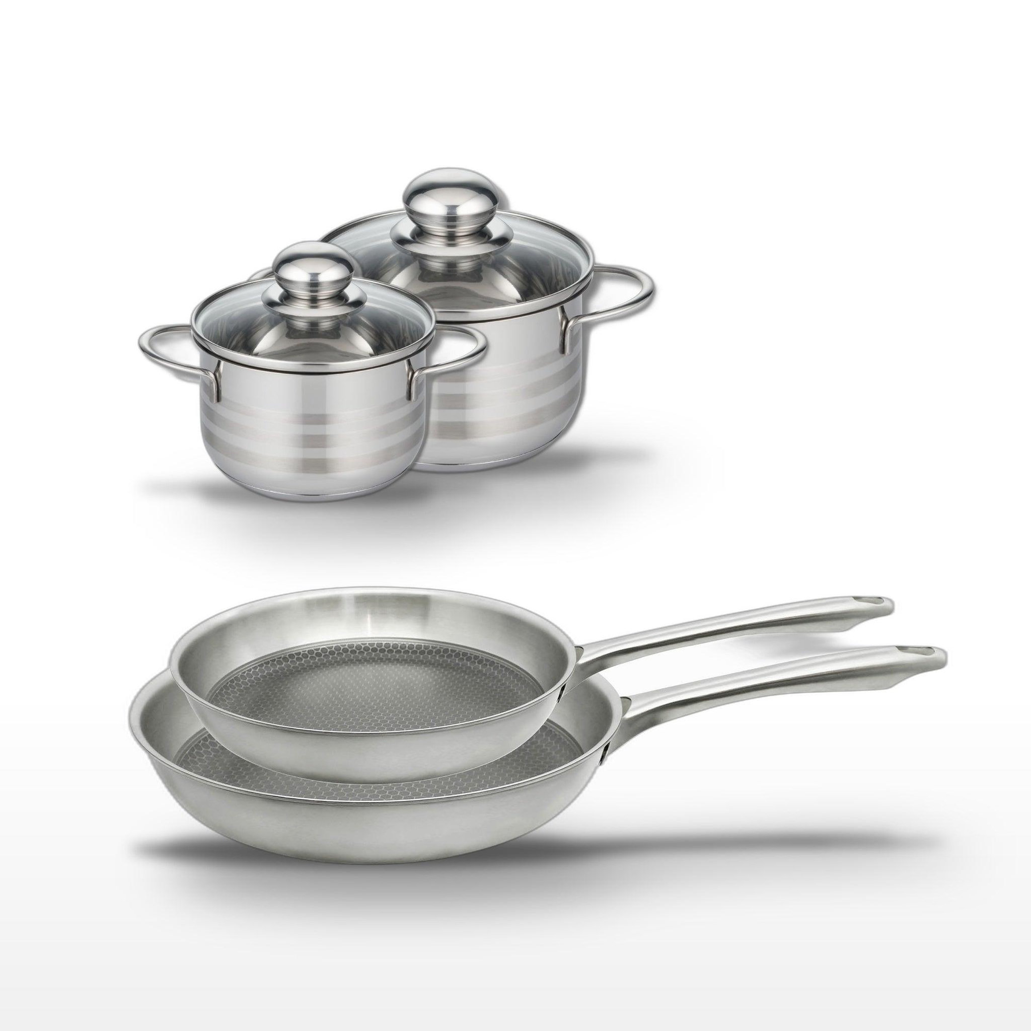 ELO Lot de 2 poêles 24/28 cm et 2 faitouts 12/14 cm elo relief passion