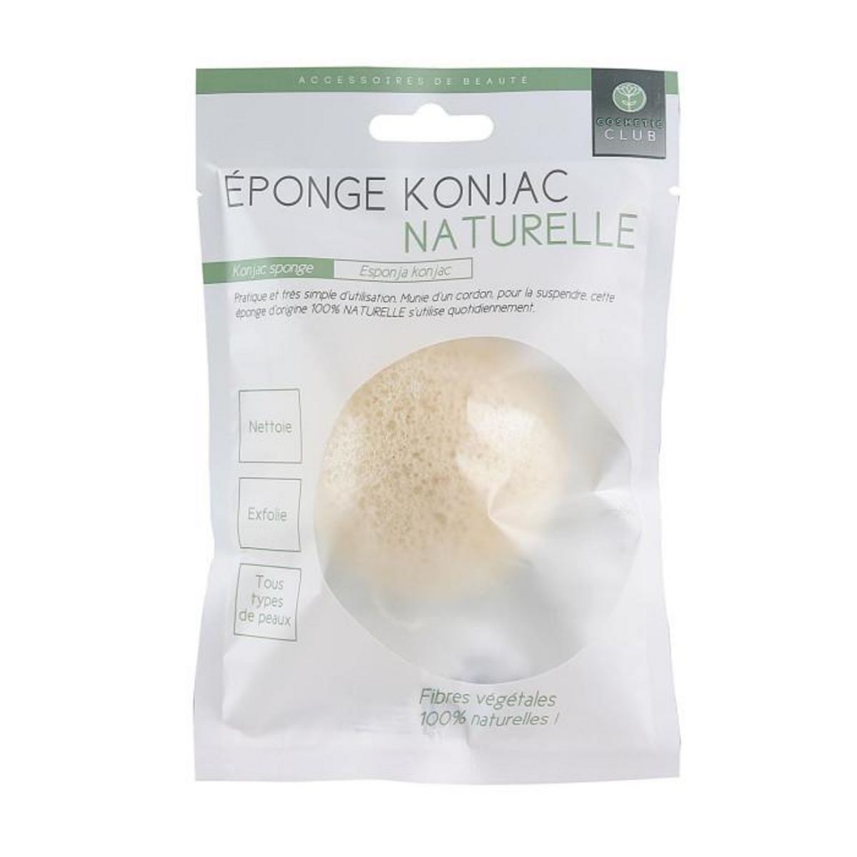 Paris Prix Éponge Konjac Naturelle  Nettoyage  6cm Blanc