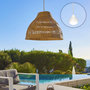 Voir la diapositive 3 : Lumisky Suspension d'extérieur nomade MERIDA Bois Herbe marine H34CM