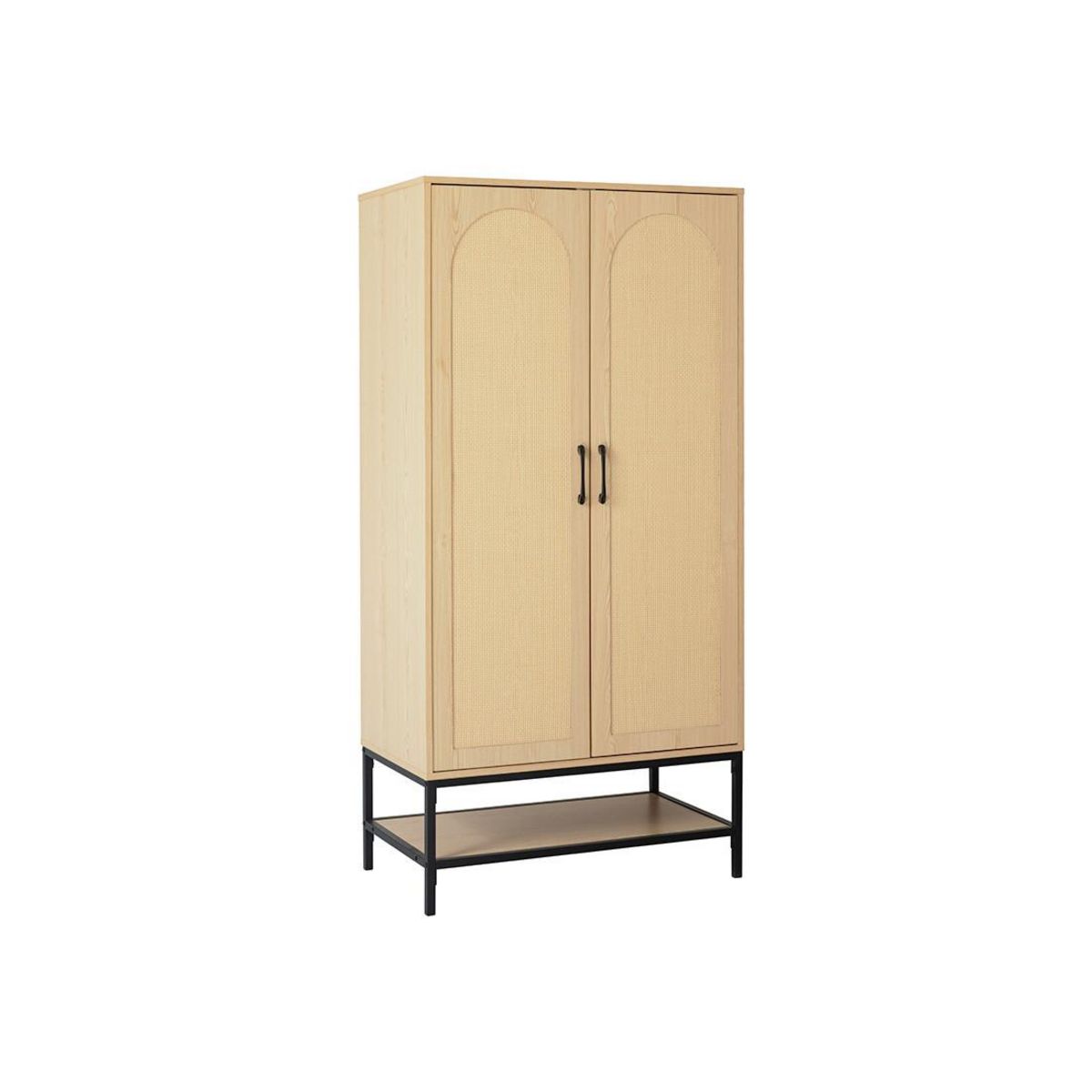 BEST MOBILIER Nagato - armoire - cannage et effet bois - 80 cm