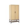 Voir la diapositive 1 : BEST MOBILIER Nagato - armoire - cannage et effet bois - 80 cm