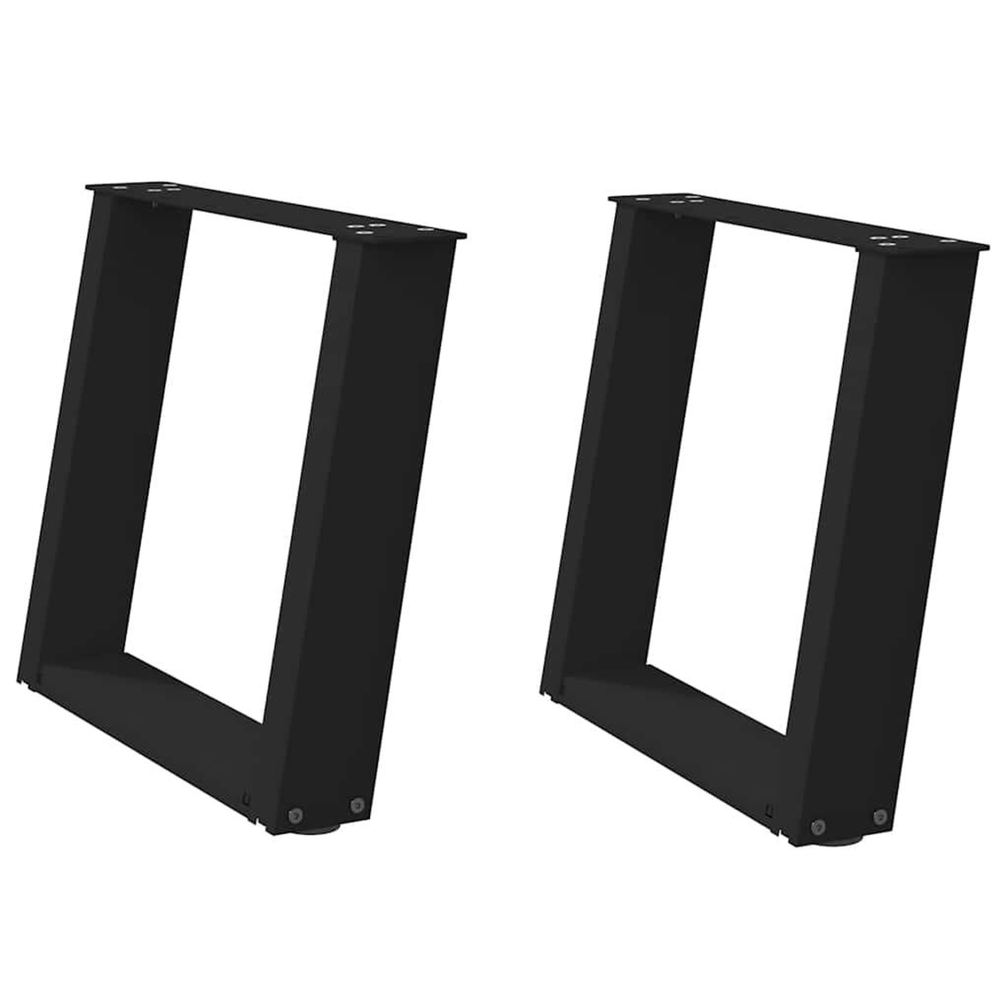 Voir la diapositive 2 : VIDAXL Pieds de table basse forme de U 2 pcs noir 50x(42-43) cm acier
