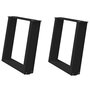 Voir la diapositive 2 : VIDAXL Pieds de table basse forme de U 2 pcs noir 50x(42-43) cm acier