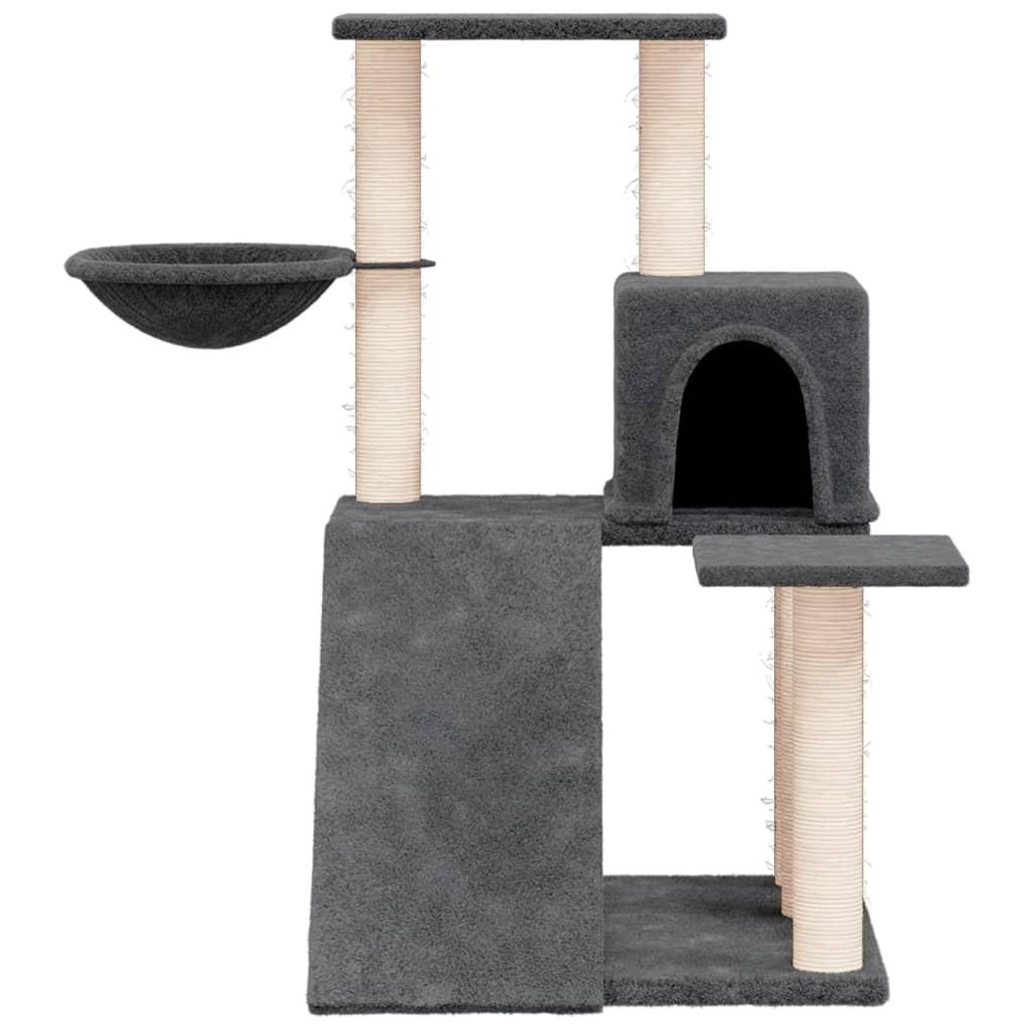 Voir la diapositive 3 : VIDAXL Arbre a chat avec griffoirs en sisal Gris fonce 82 cm