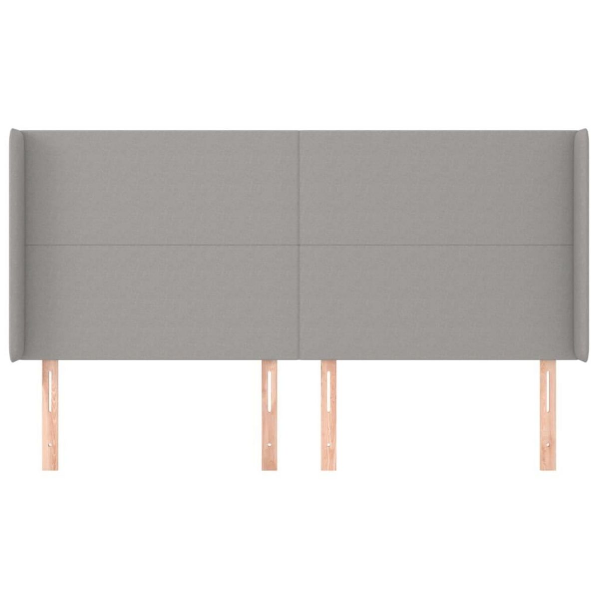 VIDAXL Tete de lit avec oreilles Gris clair 203x16x118/128 cm Tissu