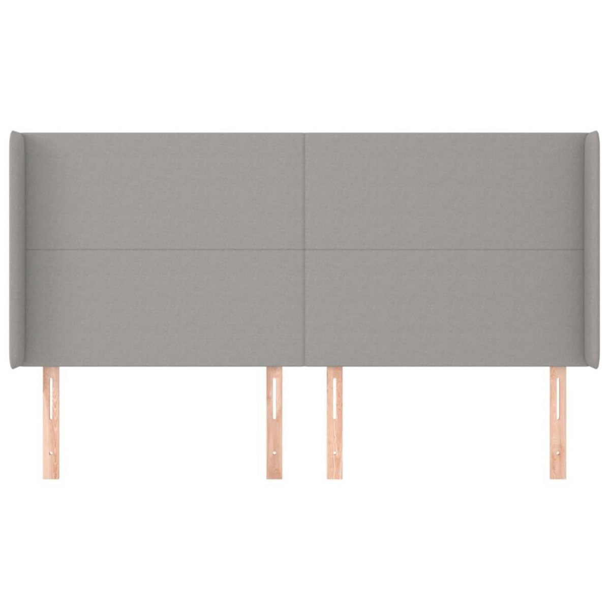 VIDAXL Tete de lit avec oreilles Gris clair 203x16x118/128 cm Tissu