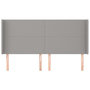 Voir la diapositive 3 : VIDAXL Tete de lit avec oreilles Gris clair 203x16x118/128 cm Tissu