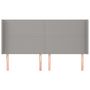 Voir la diapositive 3 : VIDAXL Tete de lit avec oreilles Gris clair 203x16x118/128 cm Tissu