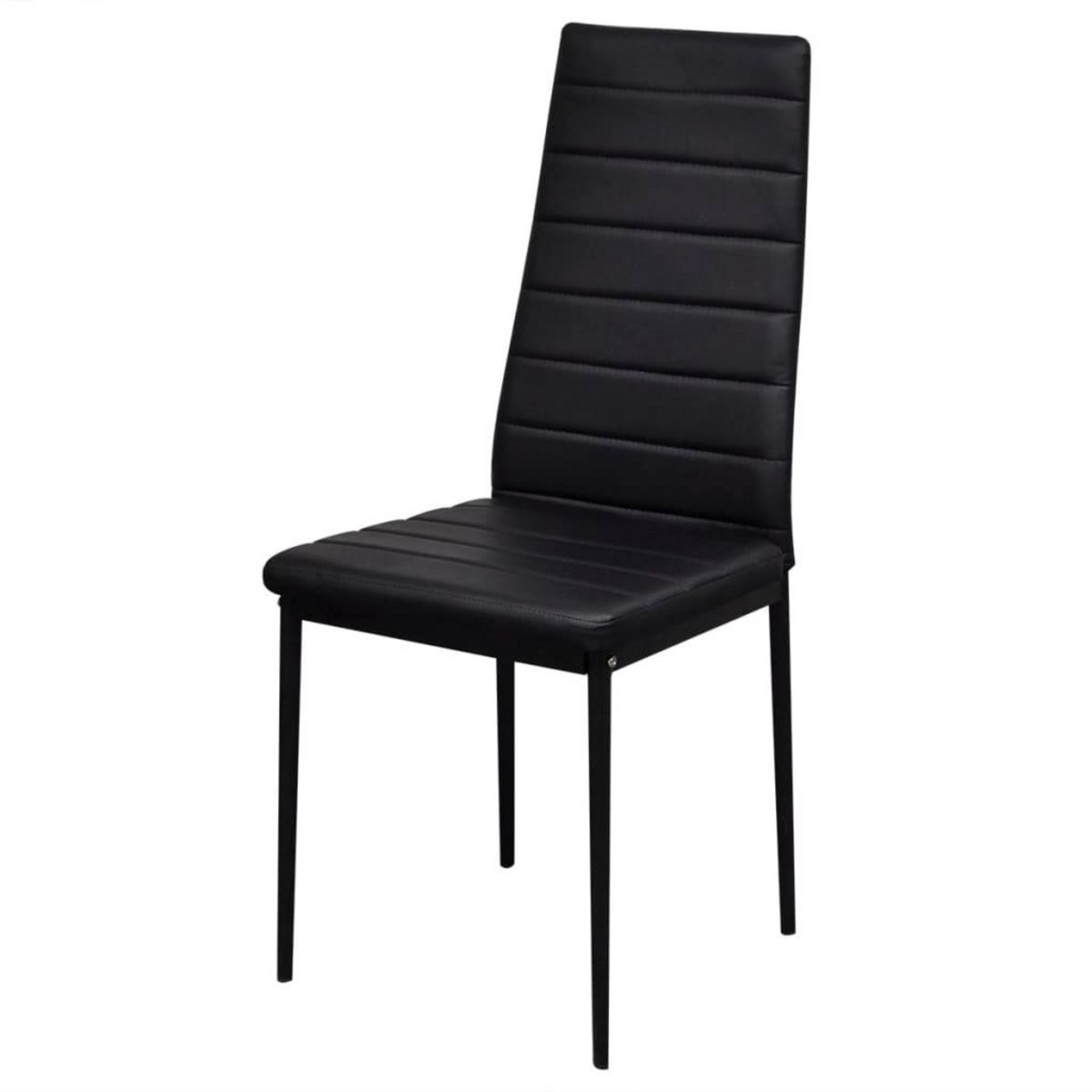 VIDAXL Ensemble de table a manger sept pieces noir