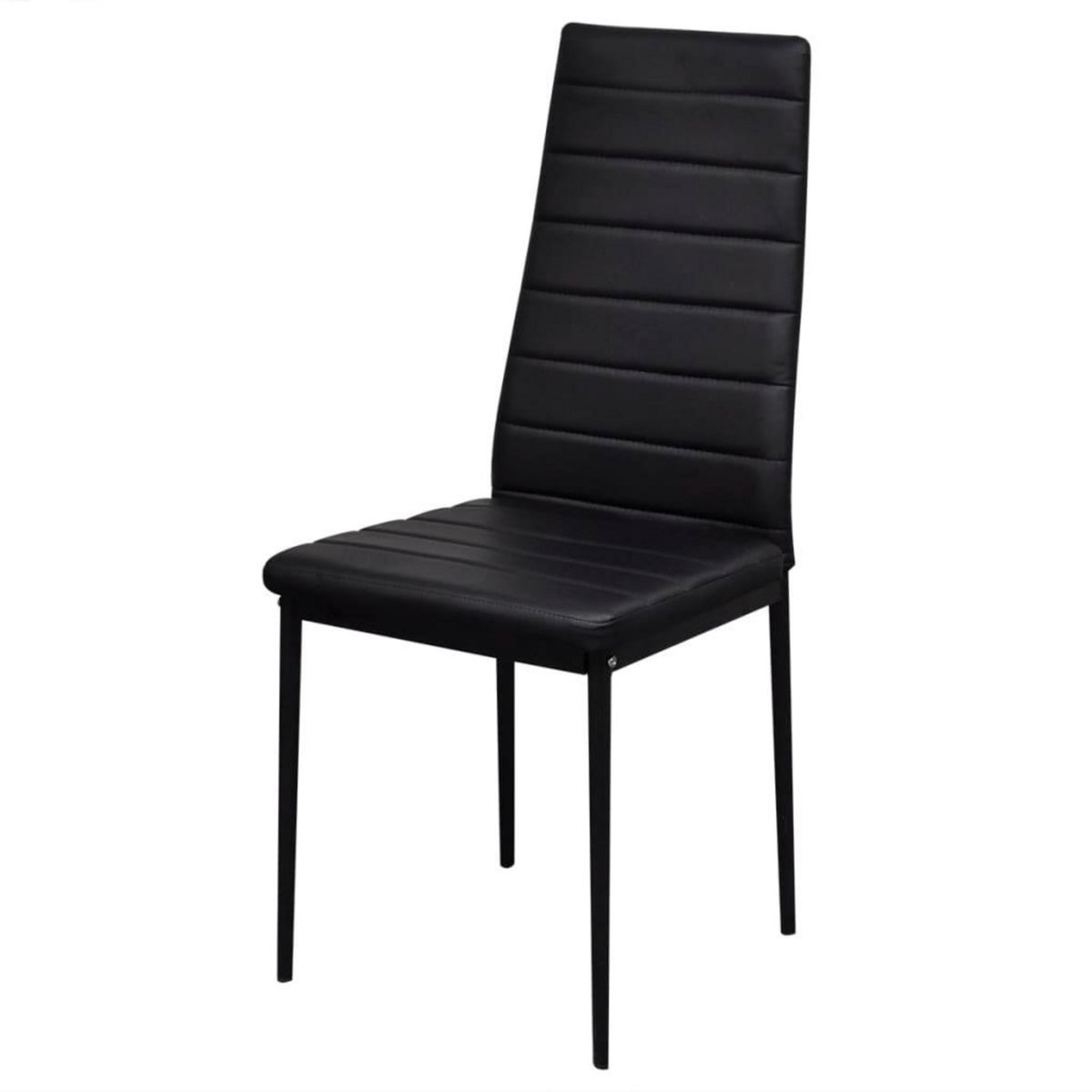 VIDAXL Ensemble de table a manger sept pieces noir