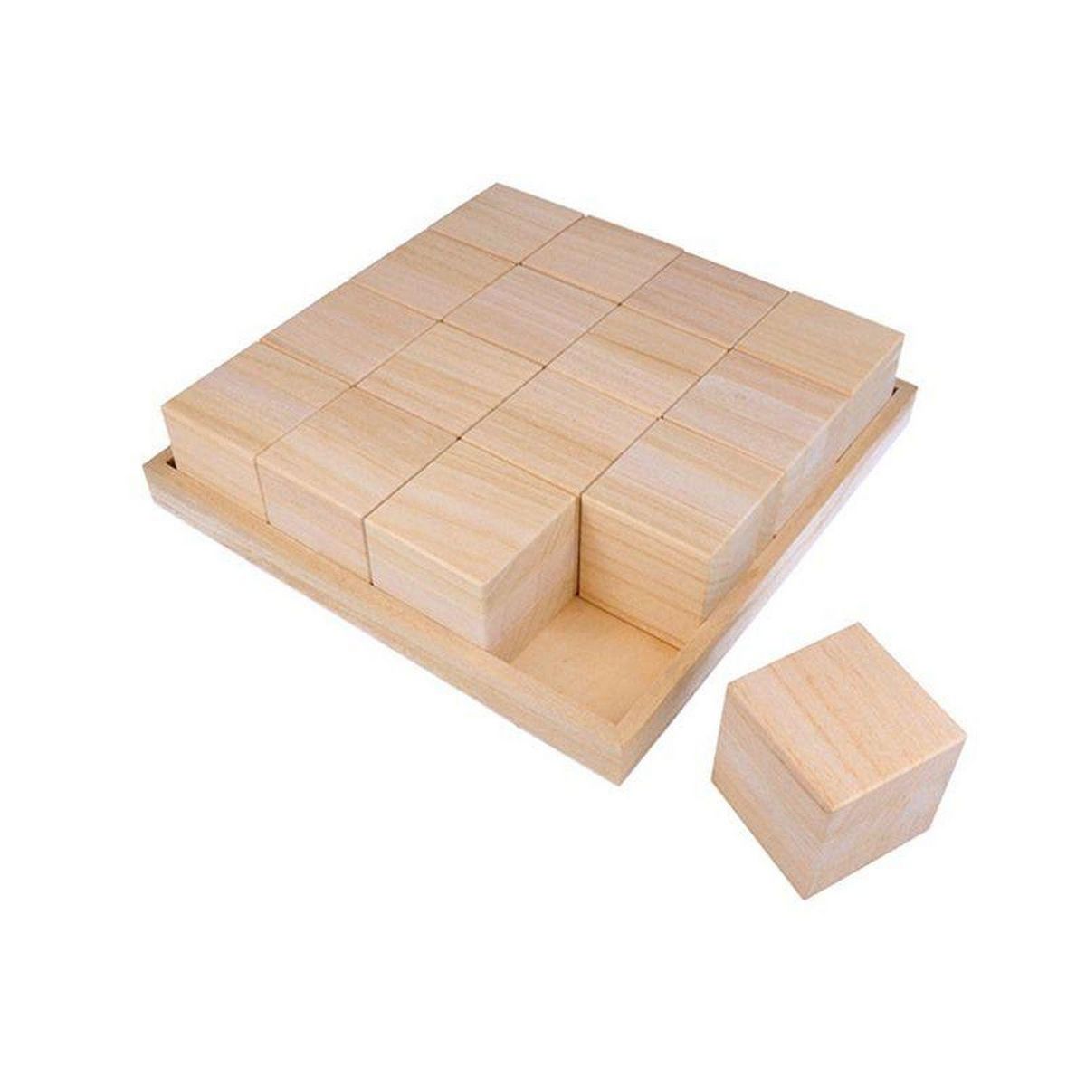 Artemio 2 plateaux et 32 cubes en bois - 26,5 x 26,5 x 6,5 cm