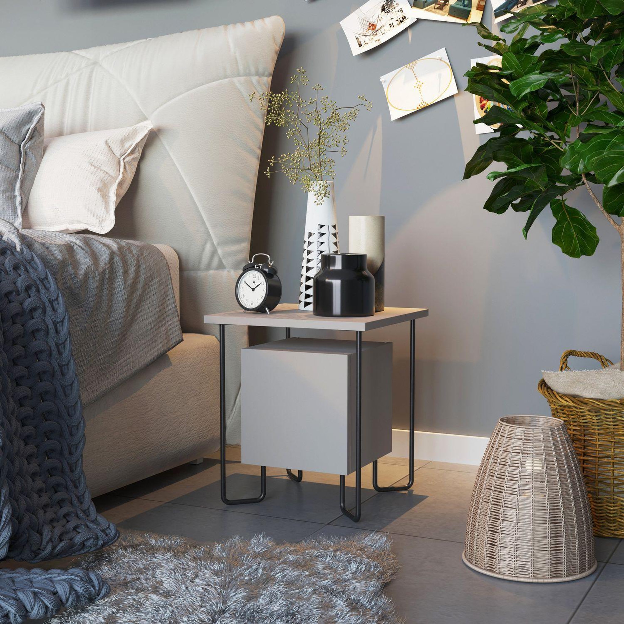 Voir la diapositive 2 : TOILINUX Table de chevet design Acres