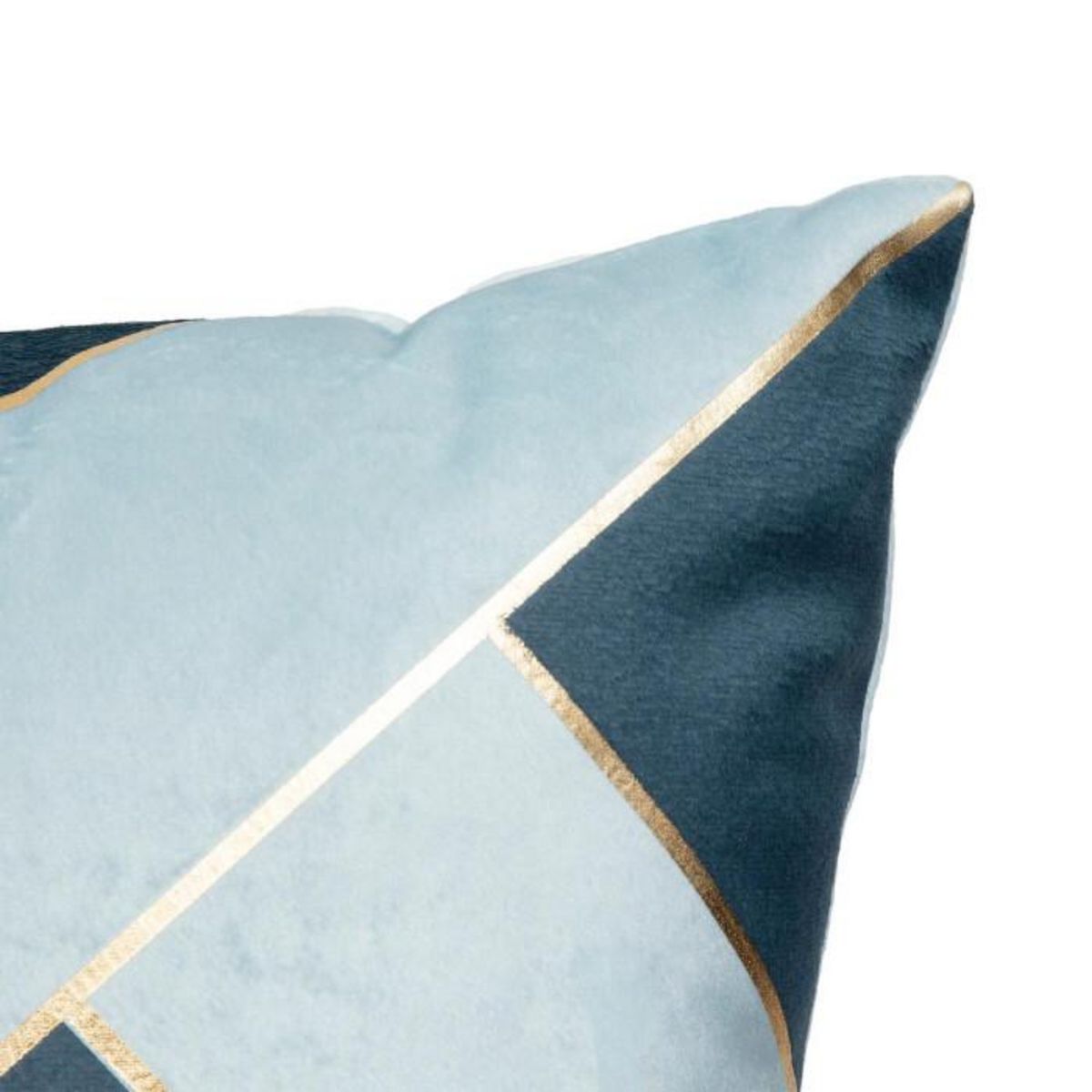 Paris Prix Coussin Déco Rayé en Velours  Nelya  40x40cm Bleu