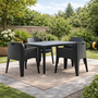 Voir la diapositive 3 : CONCEPT USINE Table 6 personne gris anthracite et 4 fauteuils MASTER