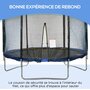Voir la diapositive 5 : HOMCOM Trampoline d'extérieur Ø 305 cm avec filet de sécurité, poteaux rembourrés et échelle