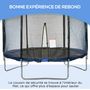 Voir la diapositive 5 : HOMCOM Trampoline d'extérieur Ø 305 cm avec filet de sécurité, poteaux rembourrés et échelle