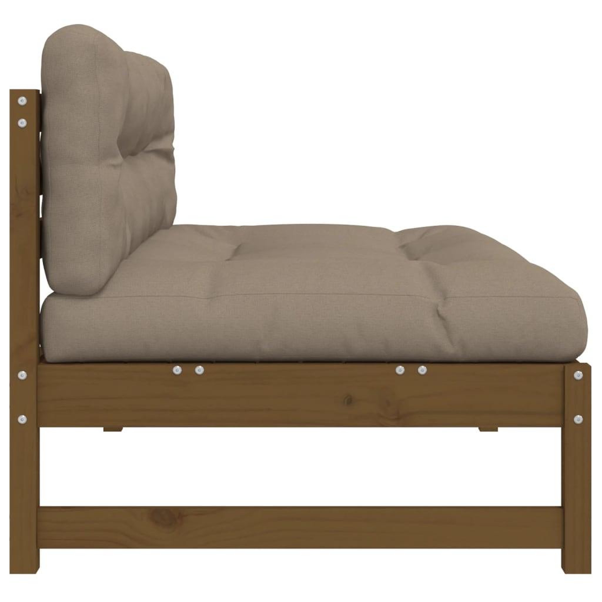 Voir la diapositive 5 : VIDAXL Canape central 120x80 cm marron miel bois de pin massif