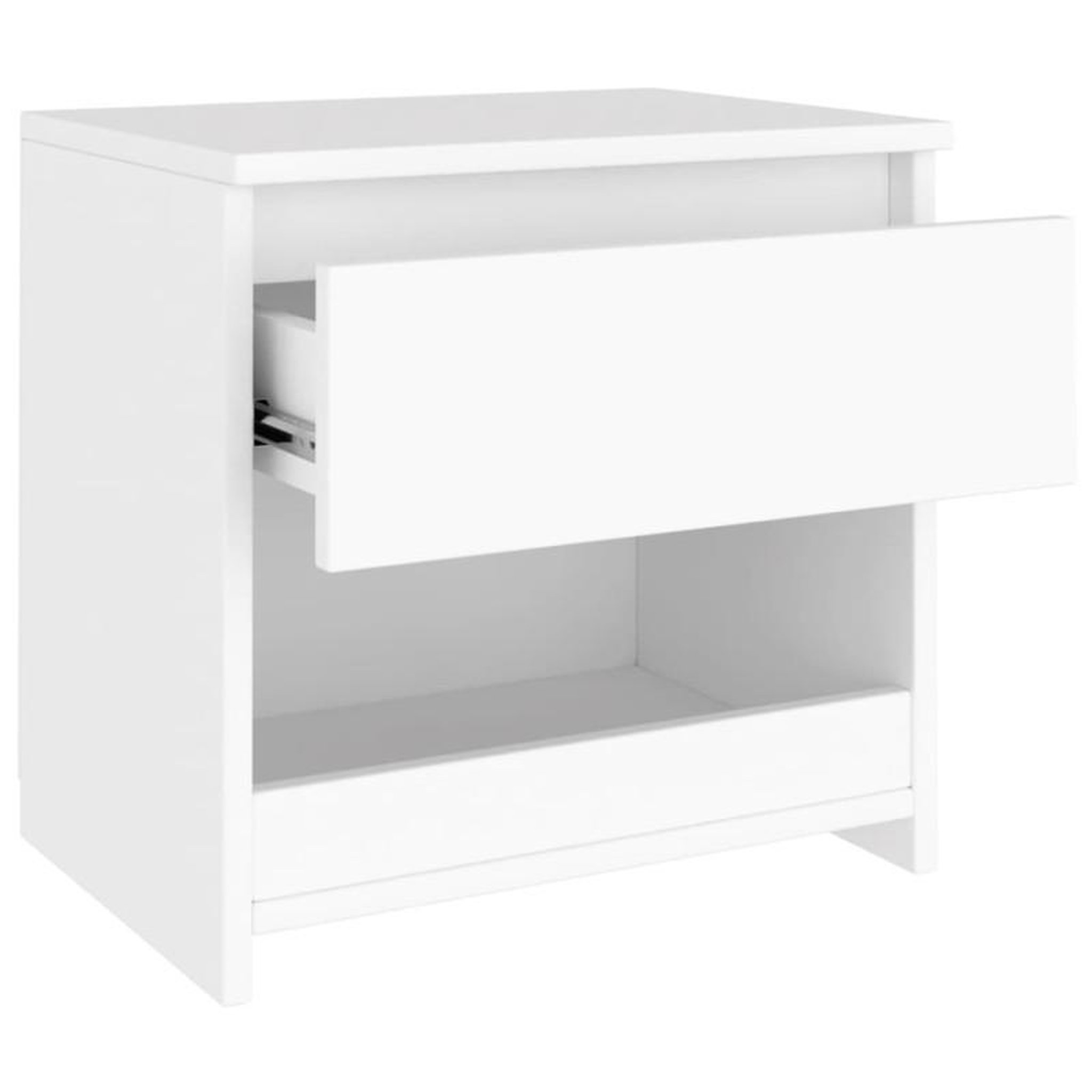 Voir la diapositive 6 : VIDAXL Table de chevet Blanc 40x30x39 cm Aggloméré